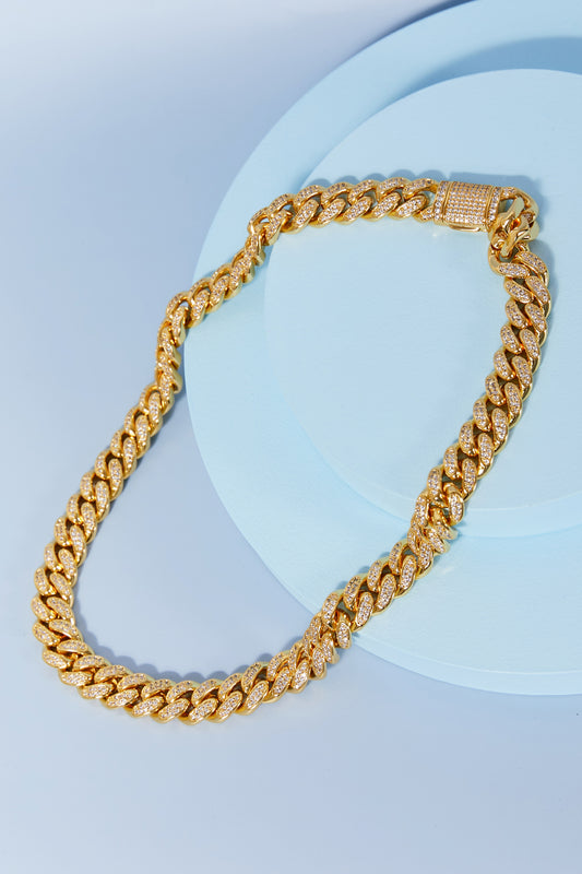 Luxe Glow Brass Curb Chain Necklace