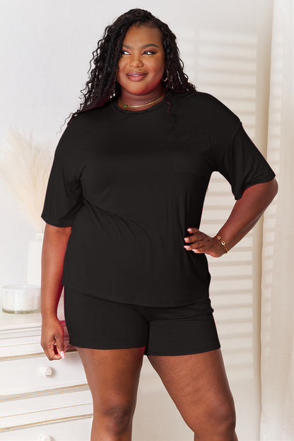 Basic Bae Stretchy Half-Sleeve Top and Shorts Set