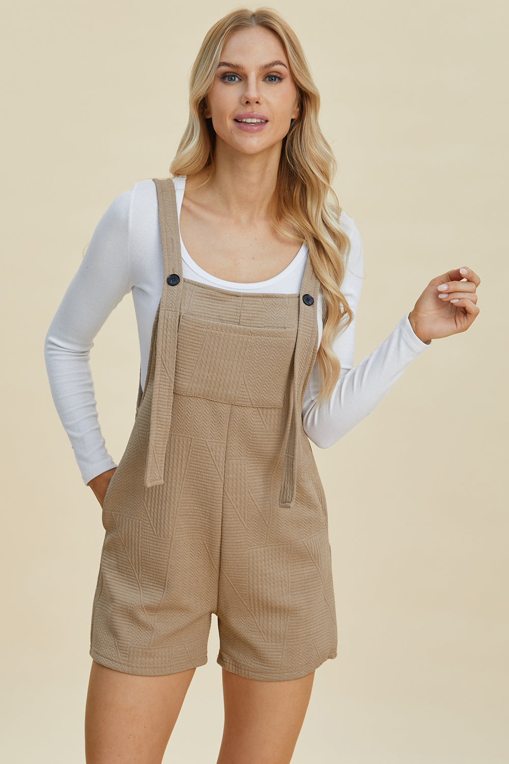 Classic Comfort Texture Sleeveless Romper