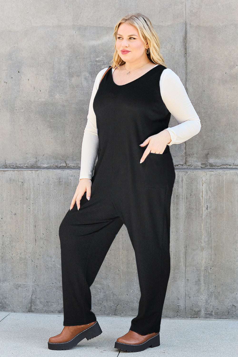 Sleek Essentials Sleeveless Straight Jumpsuit