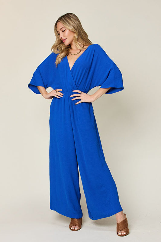 Timeless Charm Surplice Wide Leg Jumpsuit