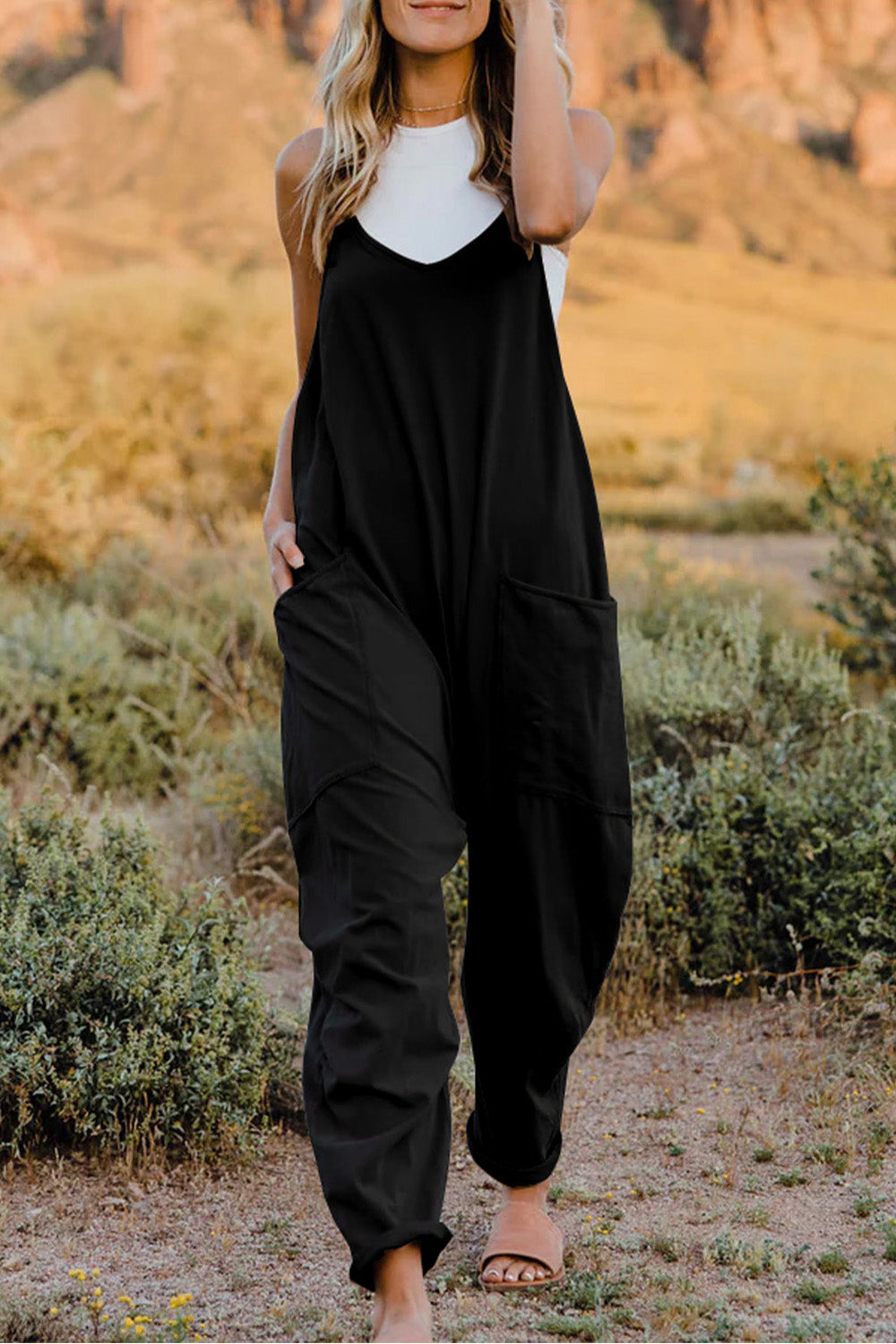 Effortless Vibe Sleeveless Jumpsuit with Pockets