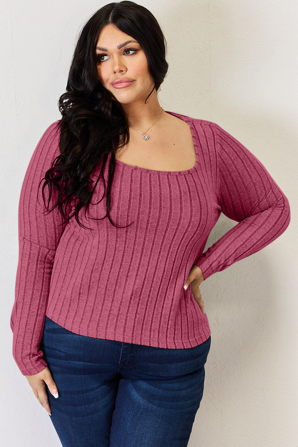 Basic Bae Full Size Ribbed Long Sleeve T-Shirt