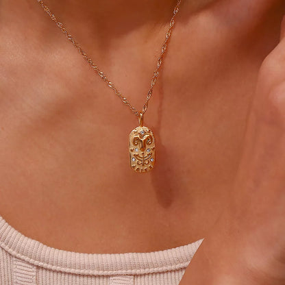 18K Gold-Plated Zodiac Pendant Necklace