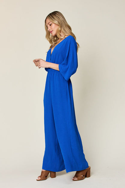 Timeless Charm Surplice Wide Leg Jumpsuit