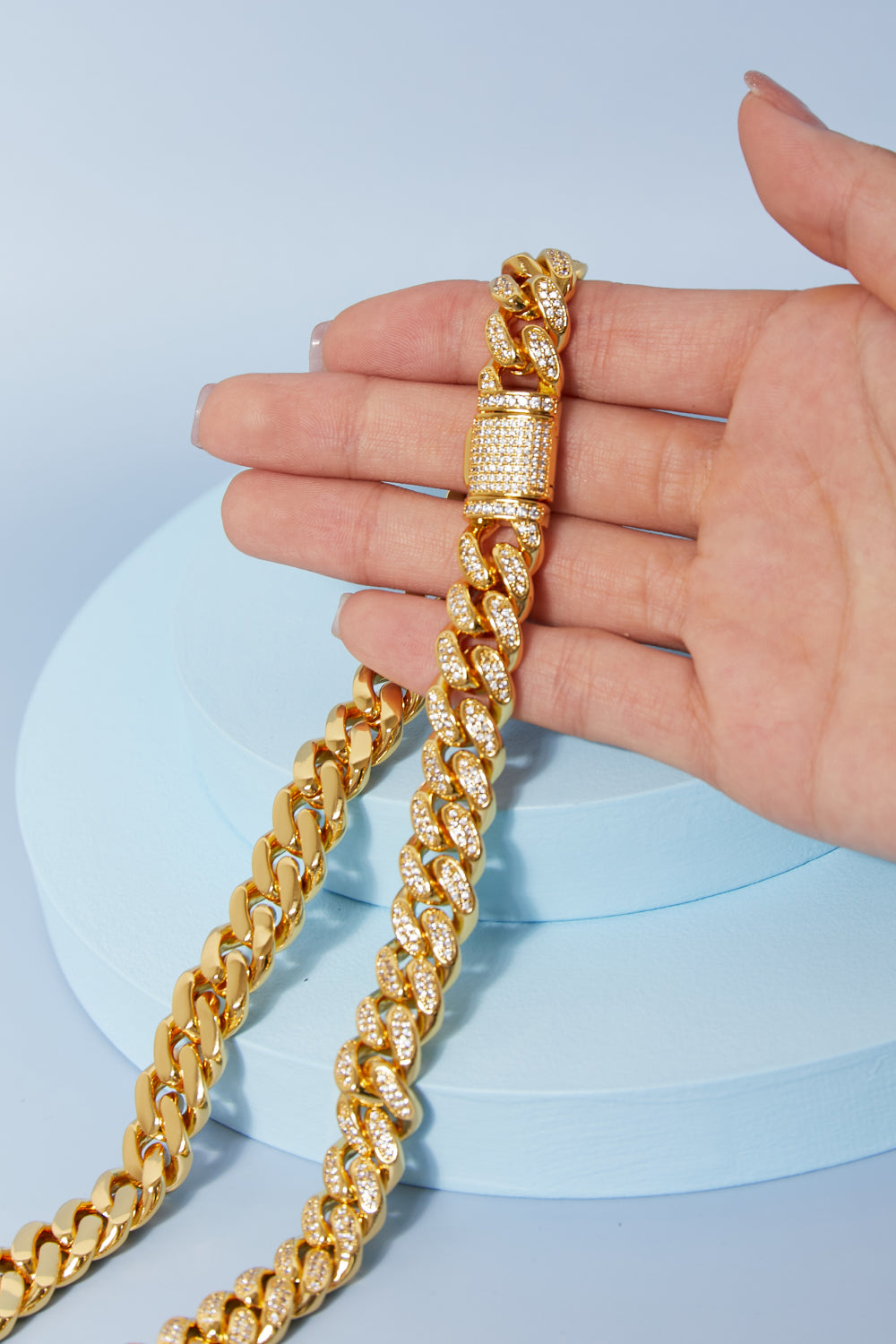 Luxe Glow Brass Curb Chain Necklace